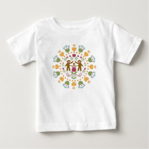 Camiseta De Bebé Amantes de los monos en un jardín popular