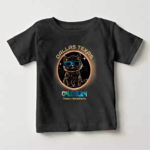 Camiseta De Bebé Amantes del gato Dallas Texas Total Solar Eclipse