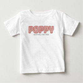 Camiseta De Bebé Amapola Crece Salvaje Libre Gráfico Floral Outline