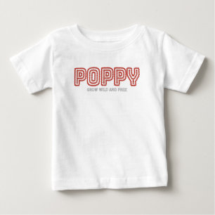 Camiseta De Bebé Amapola Crece Salvaje Libre Gráfico Floral Outline