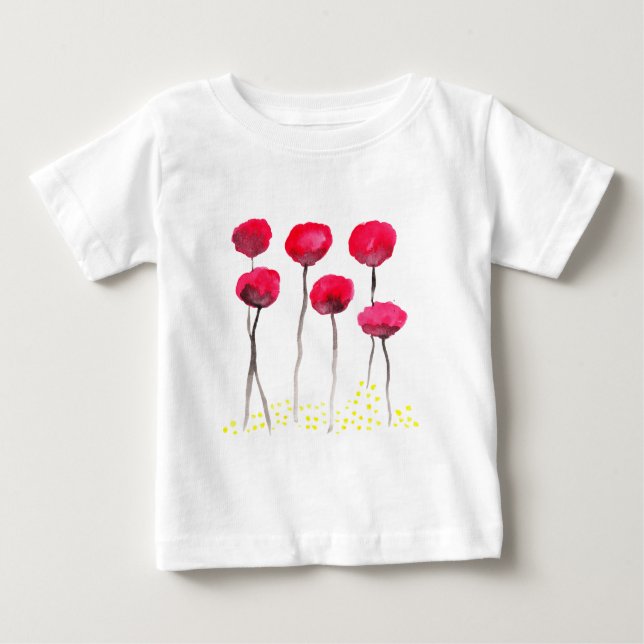 Camiseta De Bebé Amapolas hermosas de la acuarela (Anverso)