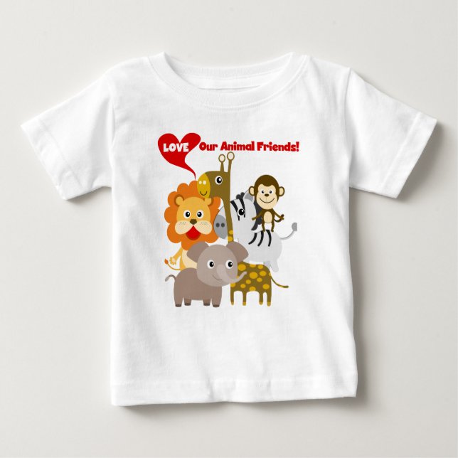 Camiseta De Bebé Amar a nuestros amigos animales (Anverso)