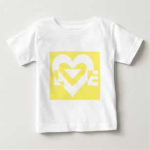 Camiseta De Bebé Amar el blanco con el amarillo