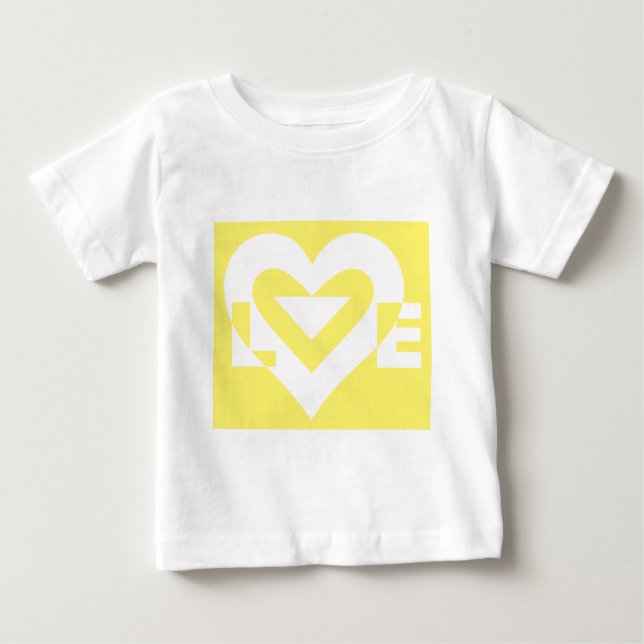 Camiseta De Bebé Amar el blanco con el amarillo (Anverso)