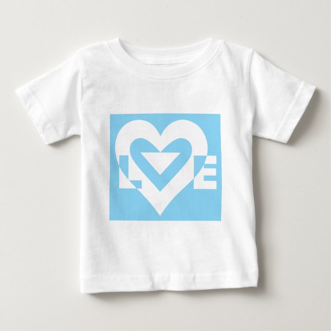 Camiseta De Bebé Amar el blanco con el azul (Anverso)