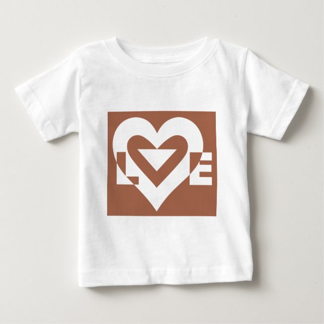 Camiseta De Bebé Amar el blanco en Brown (Anverso)