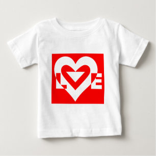 Camiseta De Bebé Amar el blanco en rojo