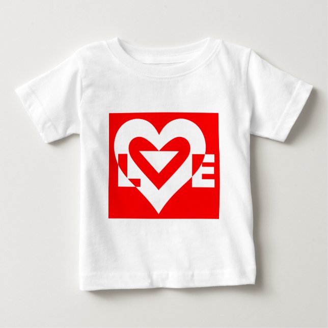 Camiseta De Bebé Amar el blanco en rojo (Anverso)