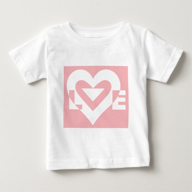Camiseta De Bebé Amar el blanco en rosa (Anverso)