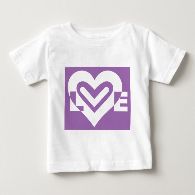 Camiseta De Bebé Amar el blanco y el morado (Anverso)