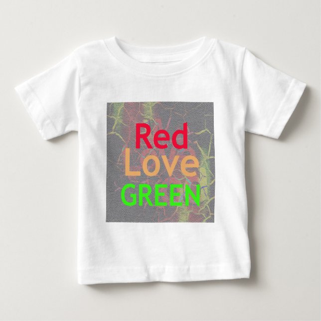 CAMISETA DE BEBÉ AMAR EL ORO ROJO VERDE (Anverso)