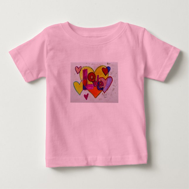 Camiseta De Bebé Amar los corazones deslumbrantes palabras Camisas  (Anverso)