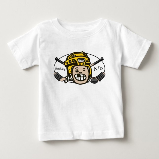 Camiseta De Bebé Amarillo del niño del hockey (Anverso)