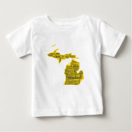 Camiseta De Bebé Amarillo divertido y azul marino de las ciudades d