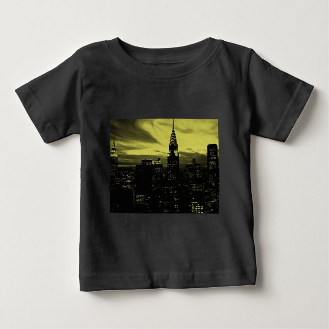 Camiseta De Bebé Amarillo dorado de Nueva York (Anverso)