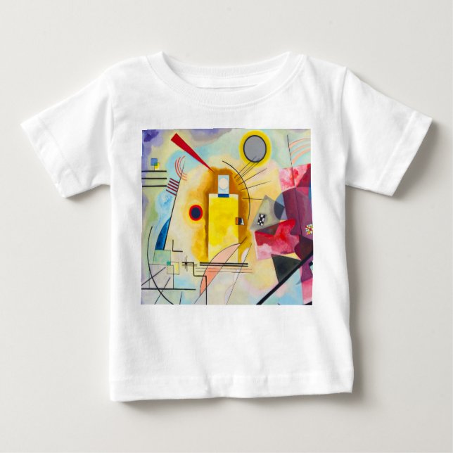Camiseta De Bebé Amarillo-Rojo-Azul de Kandinsky (Anverso)