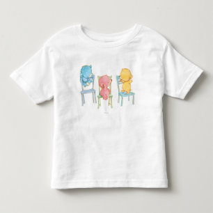 Camiseta De Bebé Amarillo, rosado, y azul refiere sillas