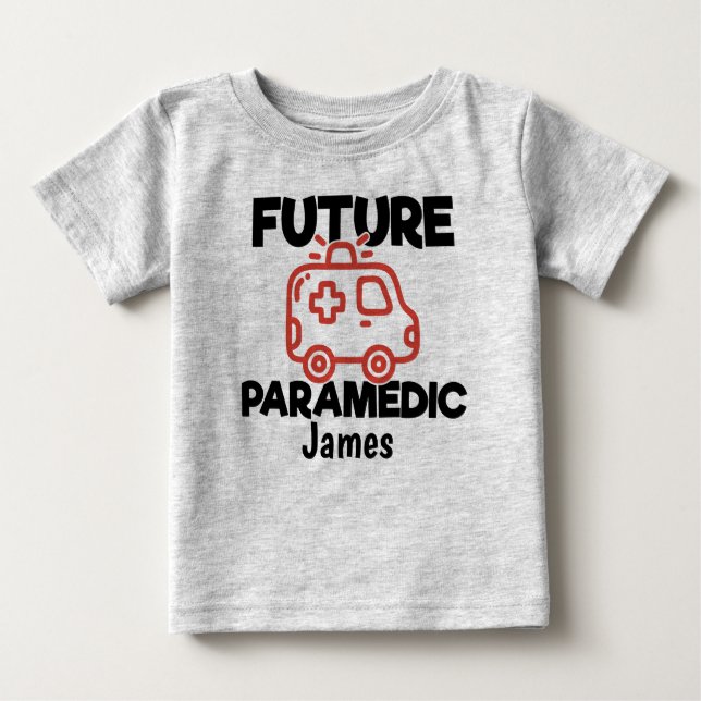 Camiseta De Bebé Ambulancia Paramédica Personalizada Futura (Anverso)