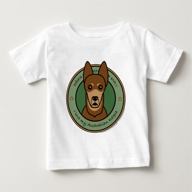 Camiseta De Bebé Ame mi Kelpie rojo (Anverso)