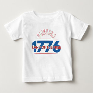 CAMISETA DE BEBÉ AMÉRICA 1776 TIERRA DE LIBRES  