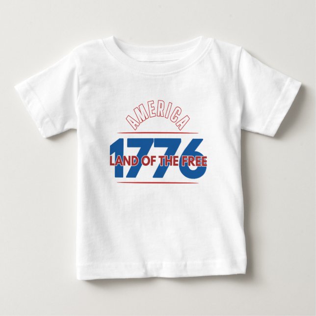 CAMISETA DE BEBÉ AMÉRICA 1776 TIERRA DE LIBRES   (Anverso)