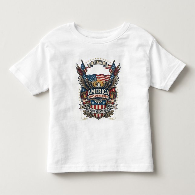 Camiseta De Bebé America 250th Anniversary Patriotic 1776 Freedom  (Anverso)