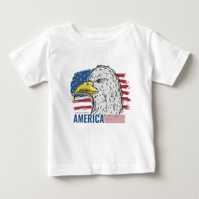 Camiseta De Bebé America Eagle esta bandera de los Estados Unidos (Anverso)
