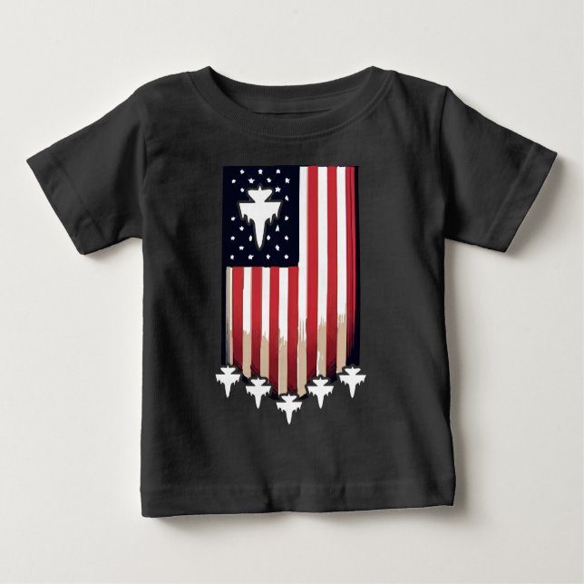 Camiseta De Bebé American Flag 4th of July-65079 (Anverso)