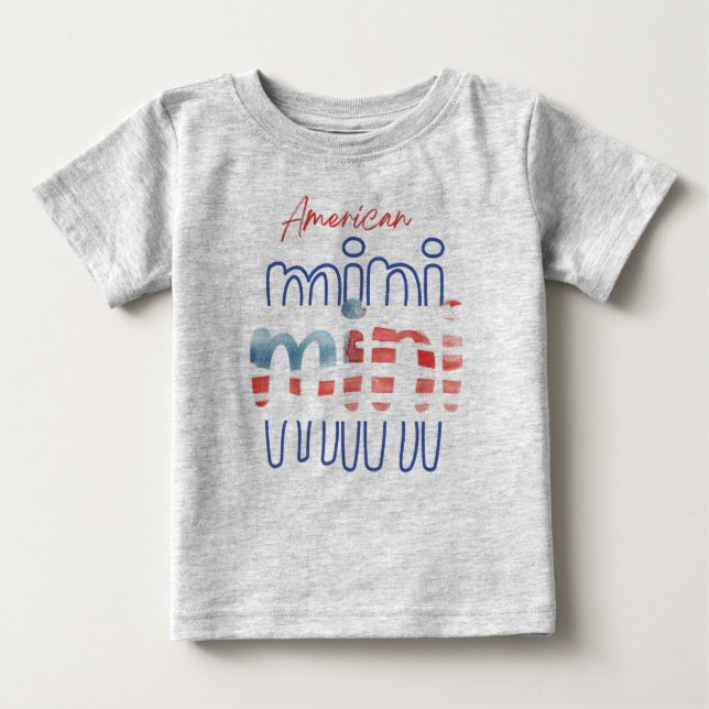 Camiseta De Bebé American Mini 4 de Julio Patriótico (Anverso)
