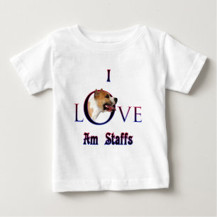 Camiseta De Bebé American Staffordshire Terrier I Love