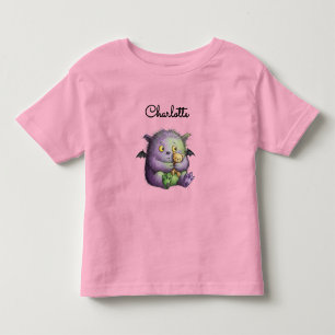 Camiseta De Bebé Amigo Monstruo Lindo Morado Verde Esponjoso