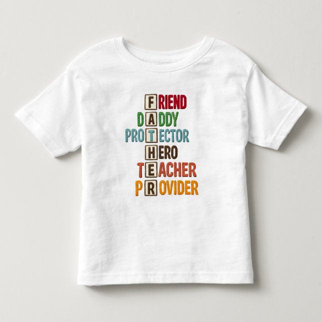 Camiseta De Bebé Amigo Papá Protector Héroe Maestro Proveedor (Anverso)