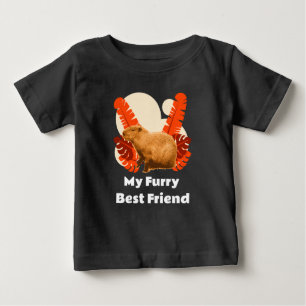 Camiseta De Bebé Amigo Peludo de Capybara Animal Tropical