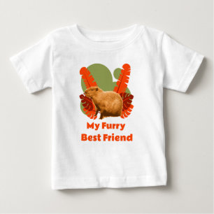 Camiseta De Bebé Amigo Peludo de Capybara Animal Tropical