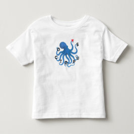 Camiseta De Bebé Amigo Pulpo Azul Adorable con Corazón Océano Buceo