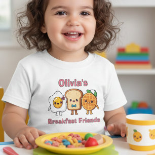 Camiseta De Bebé Amigos adorables del desayuno: huevo, tostada, gof