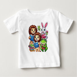 Camiseta De Bebé Amigos animales y libros para pequeños estudiantes