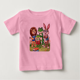 Camiseta De Bebé Amigos animales y libros para pequeños estudiantes