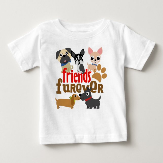 Camiseta De Bebé Amigos Cachorros de perros de Furever (Anverso)