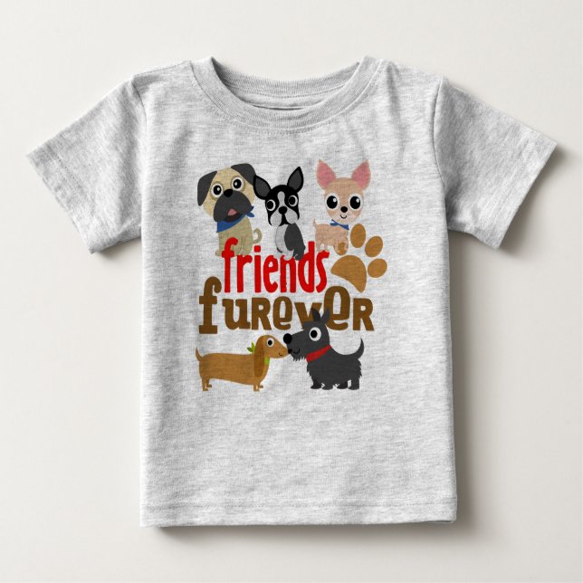 Camiseta De Bebé Amigos Cachorros de perros de Furever (Anverso)