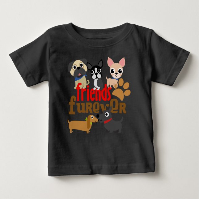 Camiseta De Bebé Amigos Cachorros de perros de Furever (Anverso)