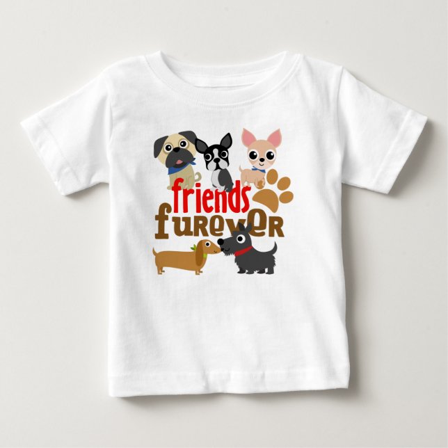 Camiseta De Bebé Amigos Cachorros de perros de Furever (Anverso)