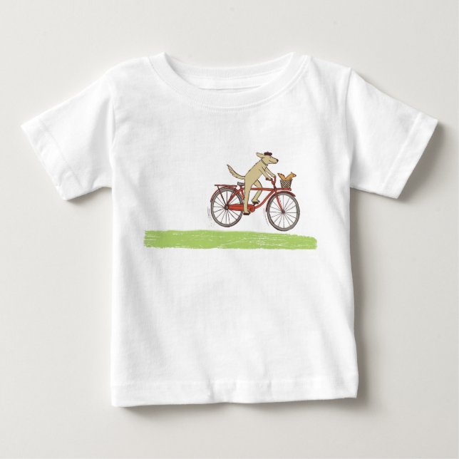 Camiseta De Bebé Amigos de ciclo lindos del animal del perro y de (Anverso)
