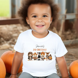 Camiseta De Bebé Amigos de otoño borran animales del bosque nombre