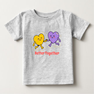 Camiseta De Bebé Amigos del Corazón Feliz y Lindo