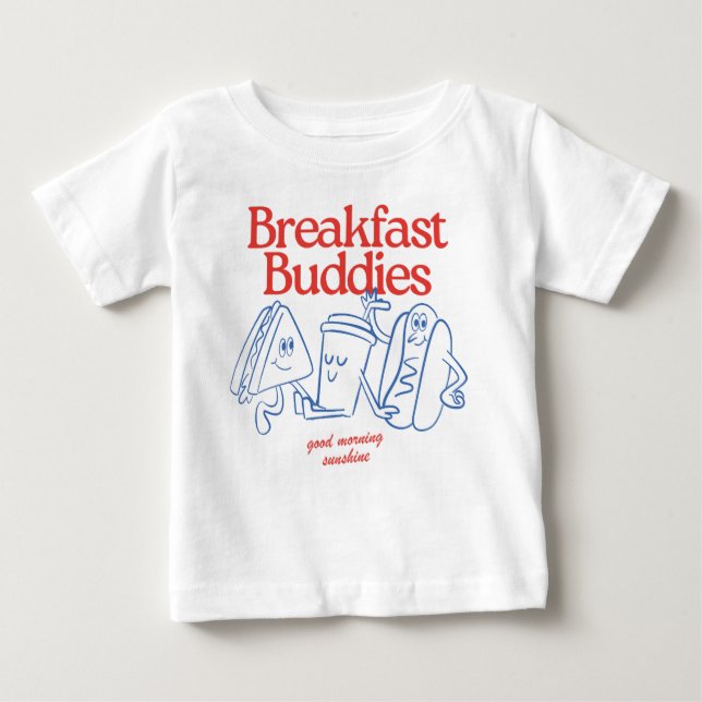 Camiseta De Bebé Amigos del desayuno (Anverso)