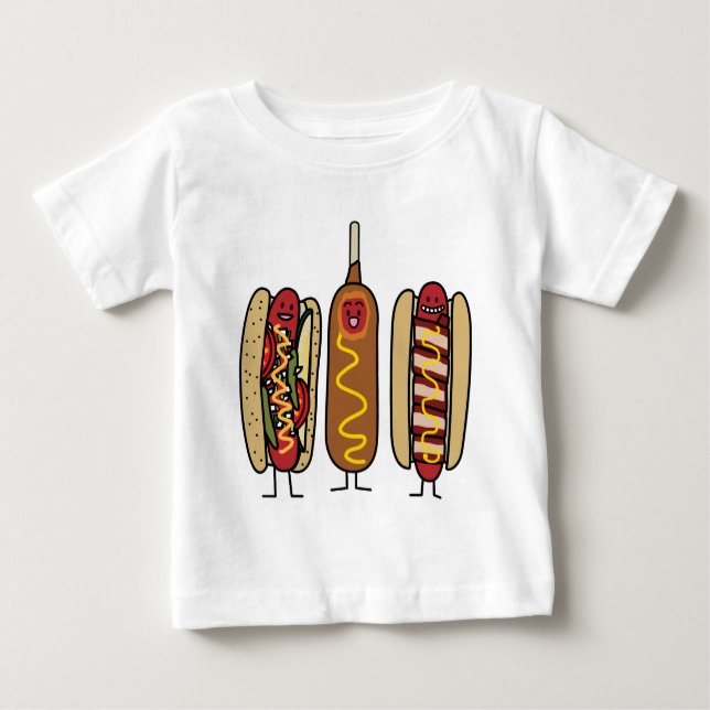Camiseta De Bebé Amigos del perrito caliente (Anverso)