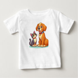 Camiseta De Bebé Amigos furtivos para siempre: Perro y gato juntos