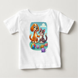 Camiseta De Bebé Amigos furtivos para siempre: Perro y gato juntos