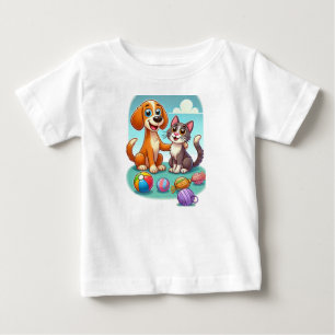 Camiseta De Bebé Amigos furtivos para siempre: Perro y gato juntos